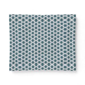 Pale Blue Waves Geometric Cotton Comforter — Modern Trellis Bedspread