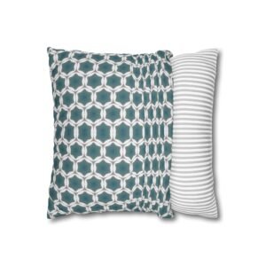 Pale Blue Waves Geometric Faux Suede Pillowcase — Square Decorative Throw Pillow Cover