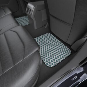 Pale Blue Geometric Designed Floor Mats — Pattern (2-Pack)