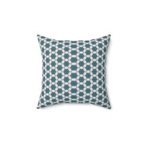 Pale Blue Waves Geometric Trellis Square Pillow