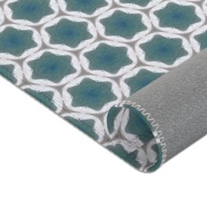 Pale Blue Waves Area Rug — Geometric Pattern Accent Rug