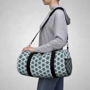 Pale Blue Geometric Pattern Duffel Bag – Travel Gym Weekend Bag