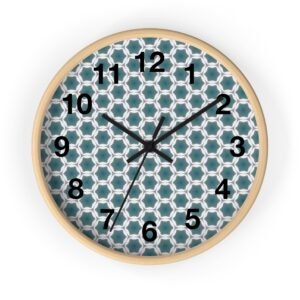 Pale Blue Geometric Decorative Wall Clock