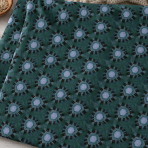 Deep Bluish Teal Triangular Pattern Fabric