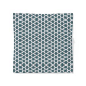 Pale Blue Waves Geometric Cotton Duvet Cover — Lattice Pattern