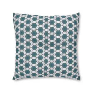 Pale Blue Tufted Floor Pillow — Square Decorative Cushion