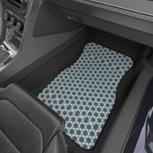 Pale Blue Geometric Tile Car Mats — Front Pair