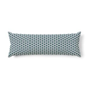 Deep Blue Waves Body Pillow - Modern Geometric Pattern Lumbar Support