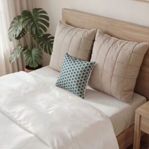 Pale Blue Waves Velvet Throw Pillow — Retro Honeycomb Pattern Decorative Cushion