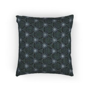 Dark Blue Triangular Pattern, with Hint of Teal Designed Woven Pillow
