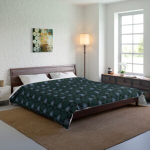 Dark Bluish, Teal Triangular Pattern Comforter — Dark Bluish Patterned Bedding