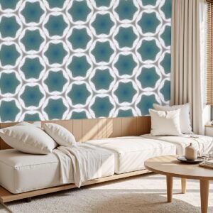 Pale Blue Geometric Mural Wallpaper