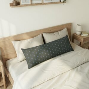 Body Pillow — Dark Bluish Triangular Patterned Comfort Pillow (Long Decorative Support)