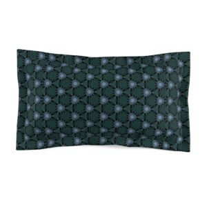Dark Bluish and Hint of Teal Geometric Pillow Sham — Triangular Pattern Microfiber Pillow Sham