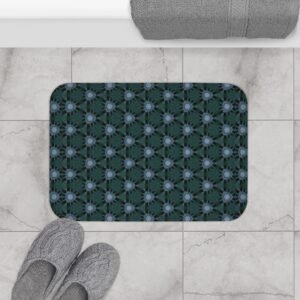 Bluish Triangular Patterned Bath Mat