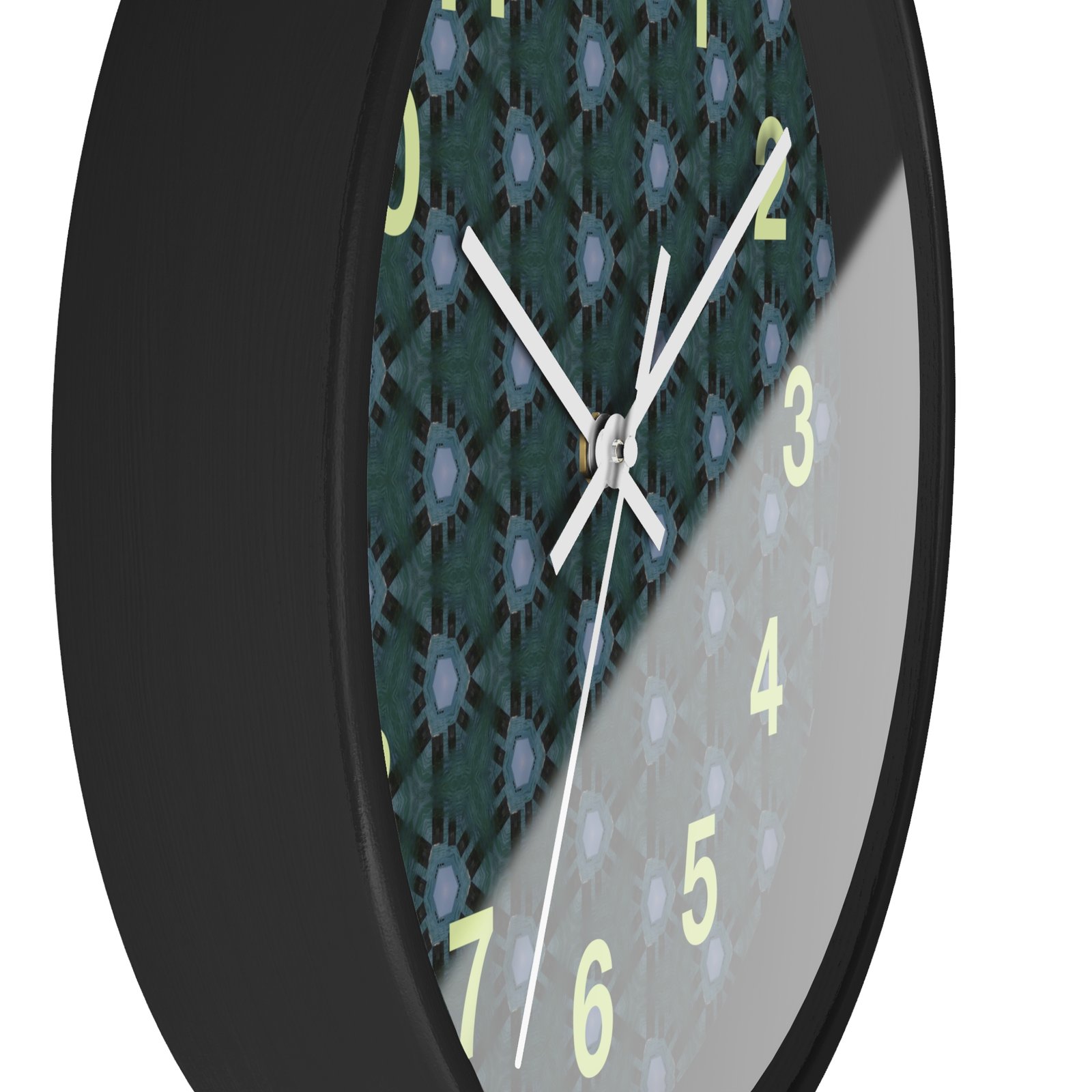 Bluish Triangular Pattern Wall Clock - Image 3