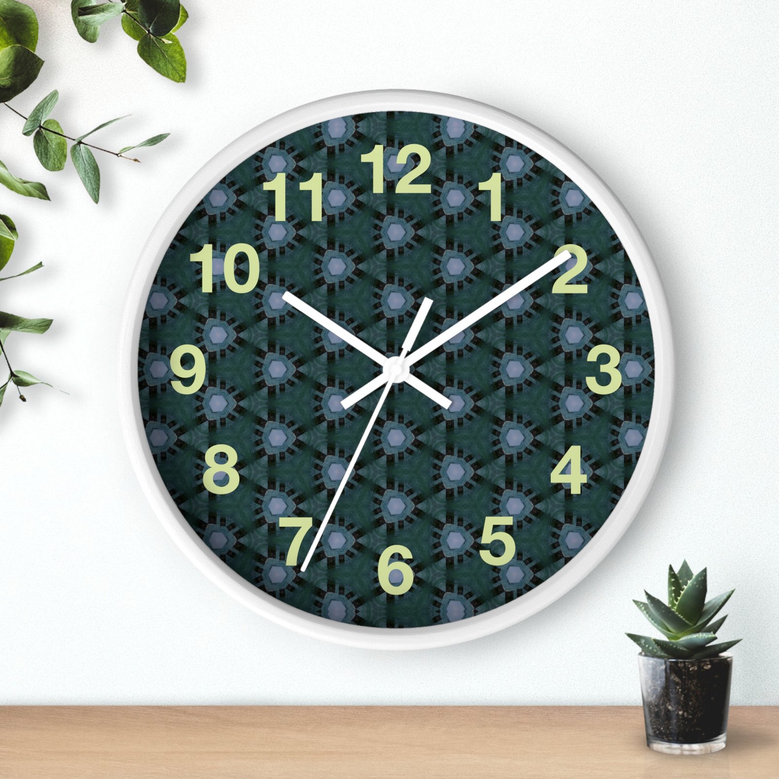 Bluish Triangular Pattern Wall Clock - Image 7
