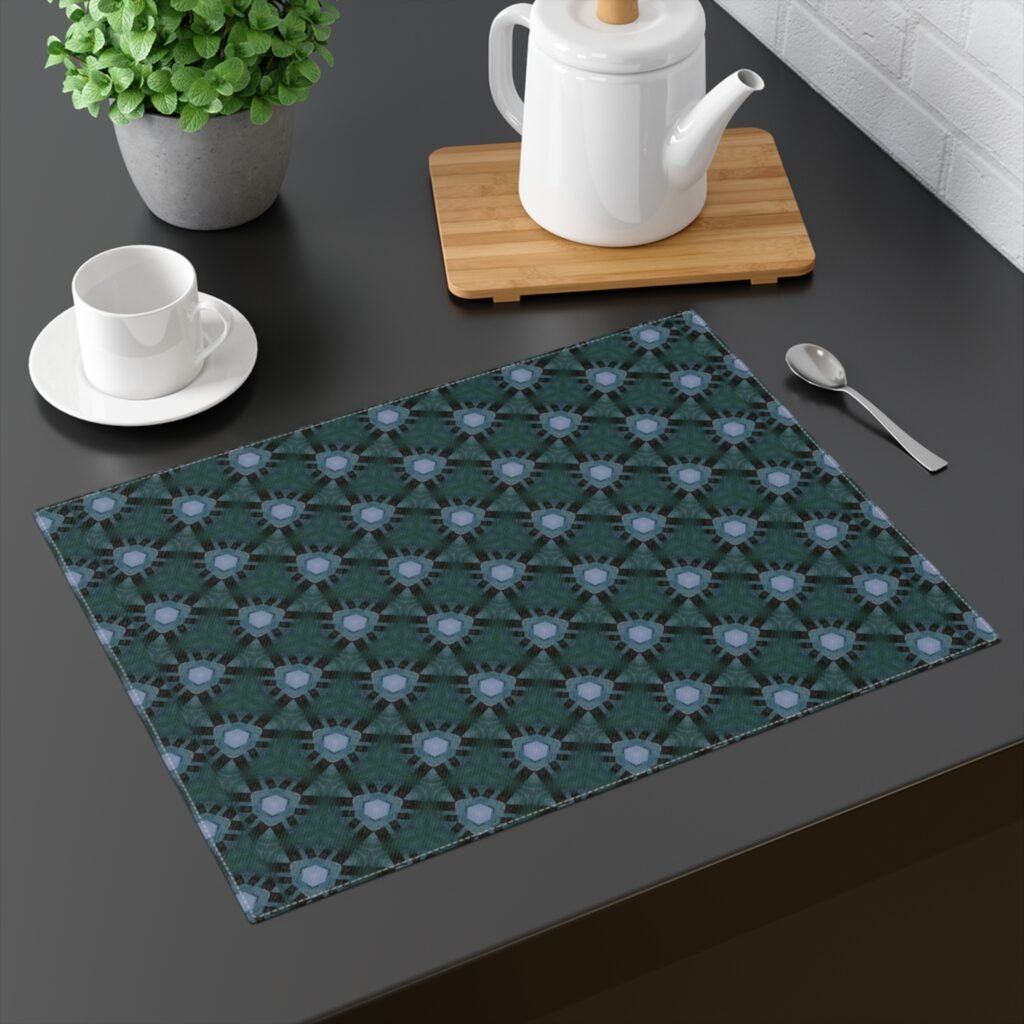 Bluish Triangular Patterned Placemat —Table Decor