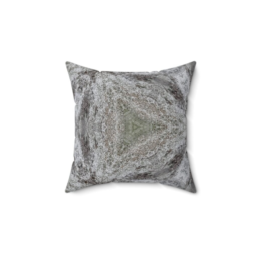 Gray Kaleidoscope Pattern Pillow — Decorative Square Cushion