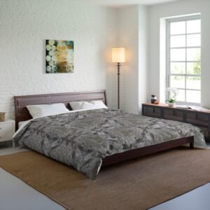 Gray Kaleidoscope Microfiber Comforter — Earth Tone Kaleidoscope Bedding