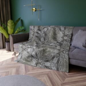 Grayish Kaleidoscope Crushed Velvet Blanket — Luxe Textured Gray Throw for Living Room & Bedroom