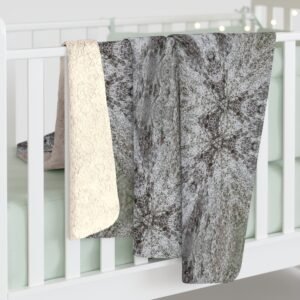 Gray Kaleidoscope Stone Sherpa Blanket – Cozy Neutral Geometric Throw