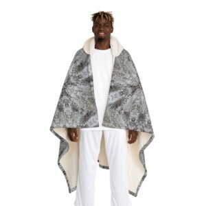 Gray Kaleidoscope Hooded Sherpa Blanket — Cozy Soft Fleece Throw